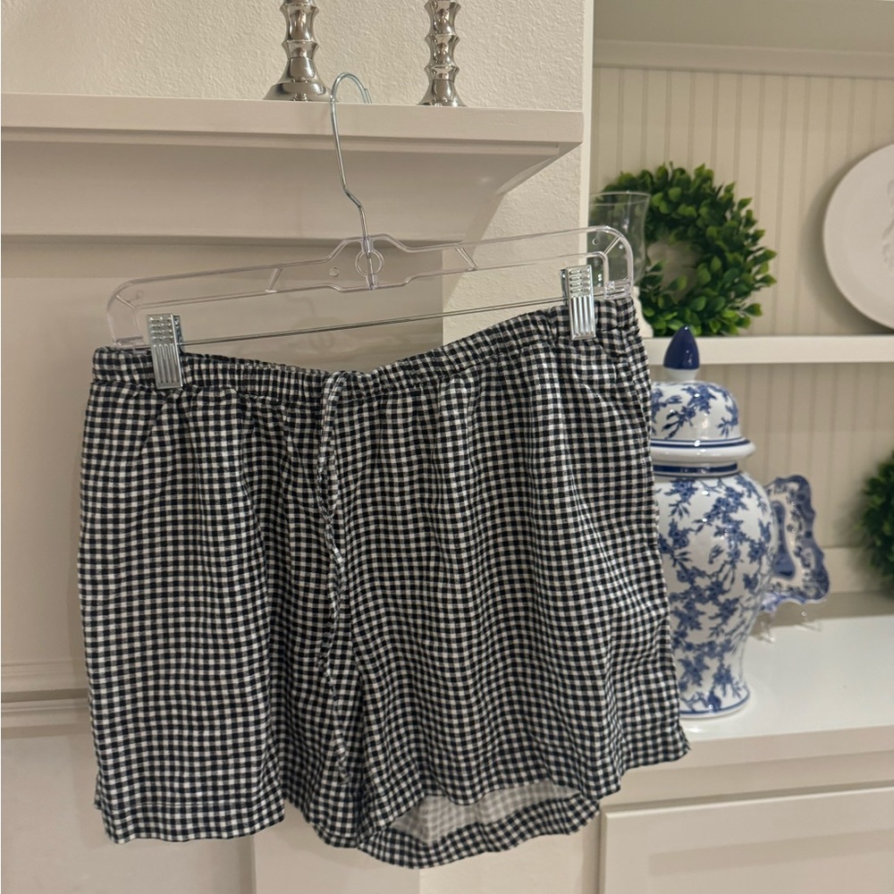 Black and White Gingham Women's Shorts